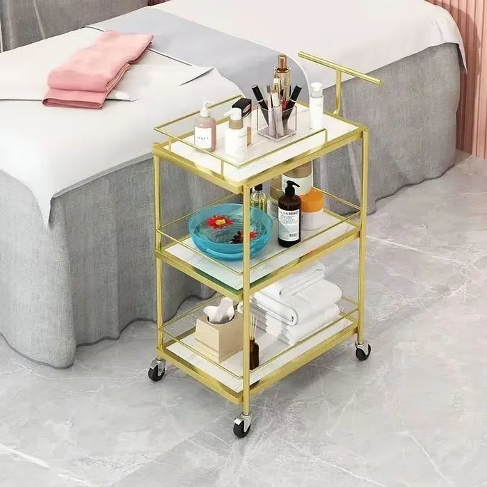 Kitchen Islands Trolleys Luxury Beauty Salon Trolley Small Cart for Storing Eyelashes Nails Skincare Products Kitchen Bar Carts