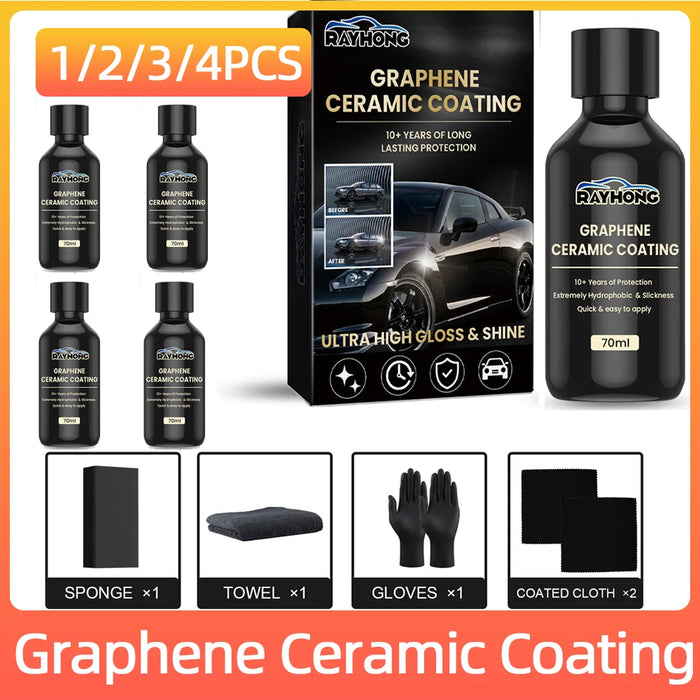 70ml Graphene Ceramic Coating Waterproof Car Paint Care Anti Scratch Hydrophobic Paint Protection Car Detailing Ceramic Coating