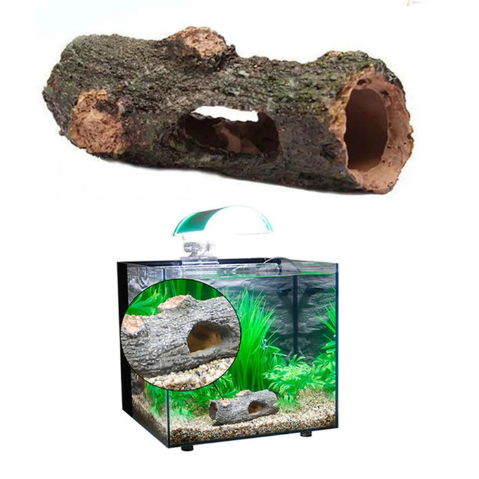 Aquarium Hollow Tree Tunnel Cave Ornament Fish Shrimp Turtle Hiding Shelter Fish Tank Decorations Accessories Dropship