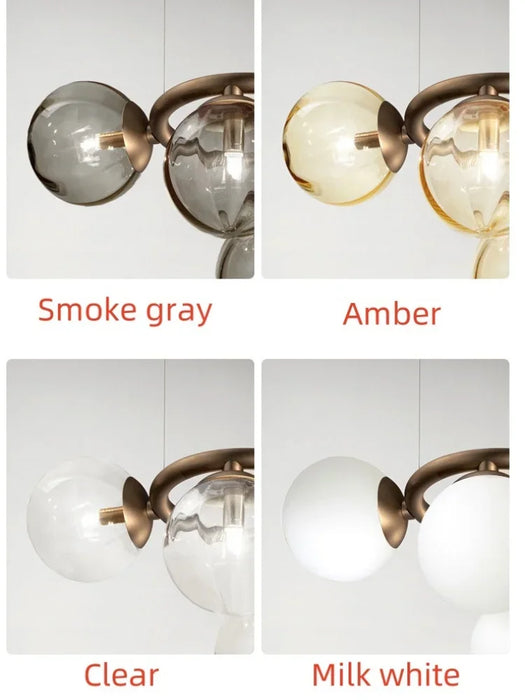 Magic Beans Hanging Lamp  Glass Pendant Light Luxury Artistic Smoke Grey Glass Chandelier  Lamps for Living Room  Luminaria