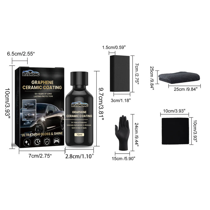 70ml Graphene Ceramic Coating Waterproof Car Paint Care Anti Scratch Hydrophobic Paint Protection Car Detailing Ceramic Coating