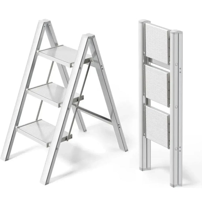 2-3-4 Step Ladder Aluminum Lightweight Folding Step Stool Wide Anti-Slip Pedal 150kg load Household Office Portable Stepladder