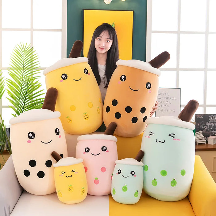 10-35cm Cute Milk Tea Pillow Kawaii Soft Stuffed Plush Toys Fruit Boba Tea Plushie Toy For Boys And Girls Birthday Gifts