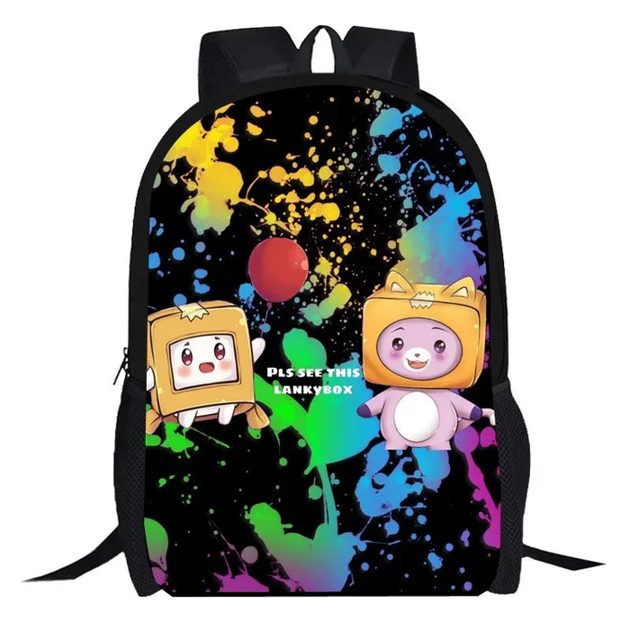 LankyBox Anime Cartoon Cartoon Surrounding Children's School Bag Primary and Middle School Students Backpack Large Capacity