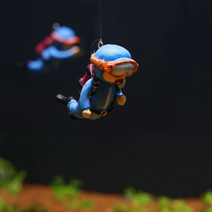 Fish Aquarium Diver Ornaments Mini Diver Simulated Floating Frogman Kawaii Miniature Figures For Fish Tank Scene Decorations