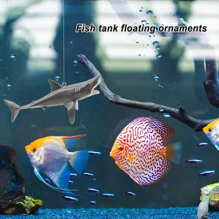 Creative DIY Aquarium Floating Ornaments Aquascape Shark Figurine Decor Fish Tank Craft Undersea Animal Landscaping Decorations