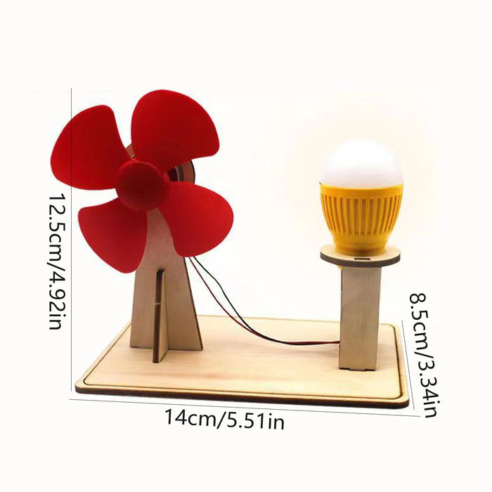 Wooden Wind Generator Model Kids Science Toy Funny Technology Physics Kit Educational Toys for Children Learning Toy