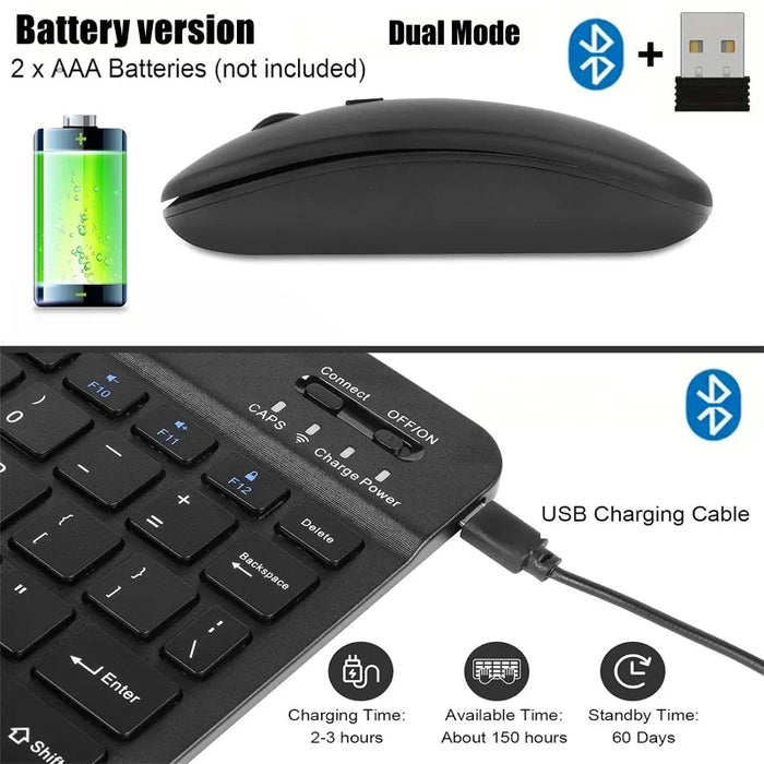 Mini Wireless Keyboard Bluetooth-compatible Keyboard For ipad Phone Tablet Portable Keyboard Mouse For Samsung Xiaomi Android