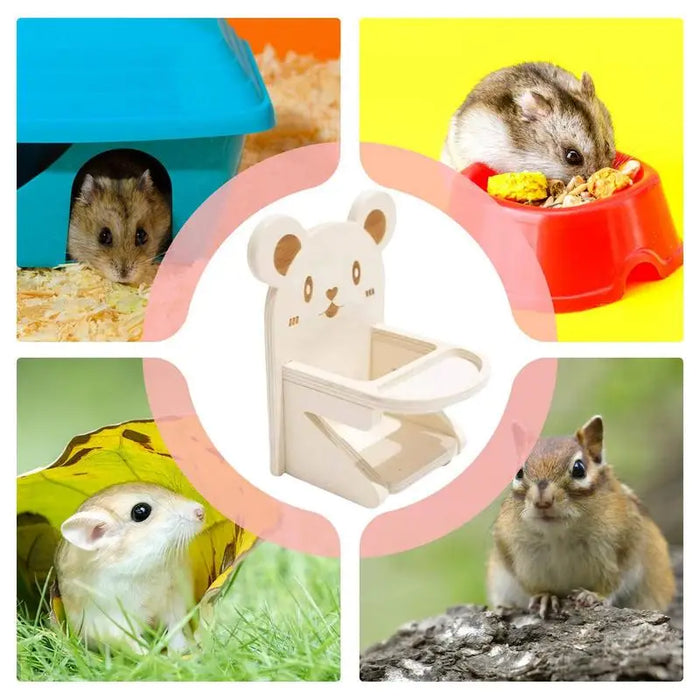 Small Hamster Chair Small Animal Dining Chair House Photo Props Habitat Decor Tray Included Handmade Wooden Chair For Home