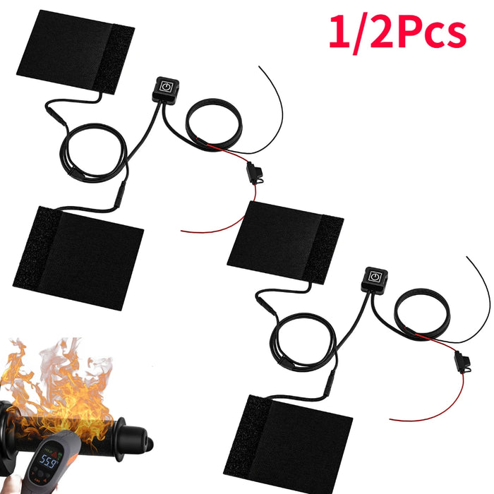 1/2PCS 12V 3-Gear Waterproof Motorcycle Heated Hand Grips E-bike Snowmobile Handlebar Heater Warmer Kit Motorcycle Accessories