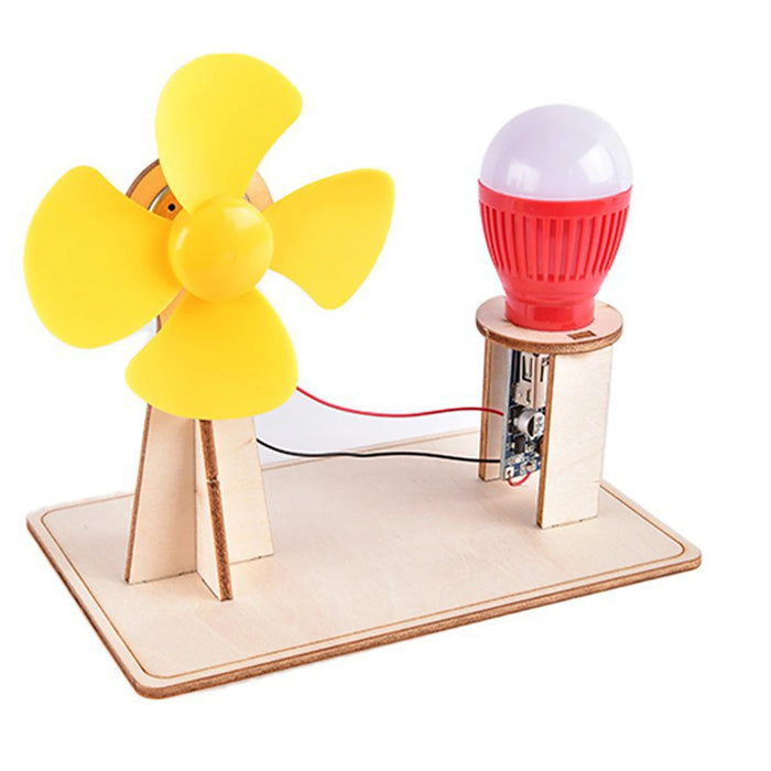 Wooden Wind Generator Model Kids Science Toy Funny Technology Physics Kit Educational Toys for Children Learning Toy