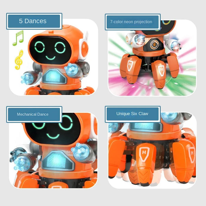 Kids Glow Music Educational Toy Electric Pet Cute LED Light Musical Dancing Robot Baby Learn To Climb Toy Children Birthday Gift