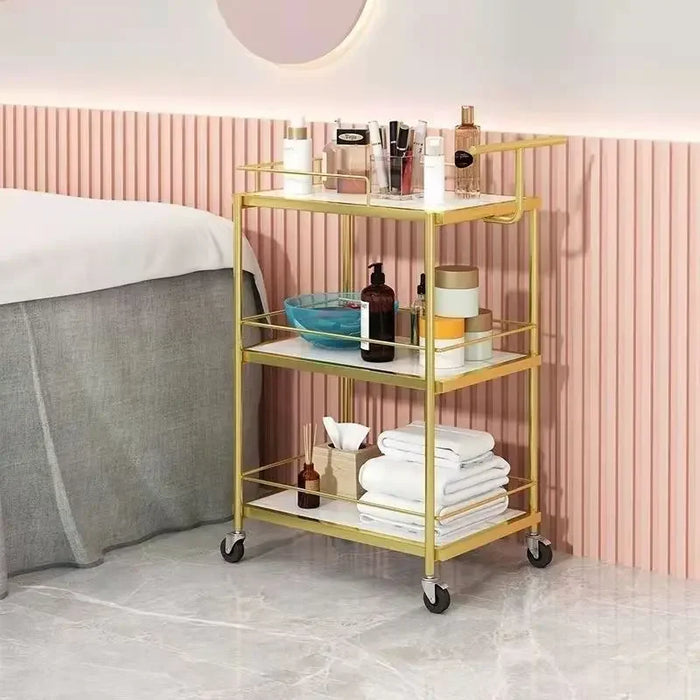 Kitchen Islands Trolleys Luxury Beauty Salon Trolley Small Cart for Storing Eyelashes Nails Skincare Products Kitchen Bar Carts