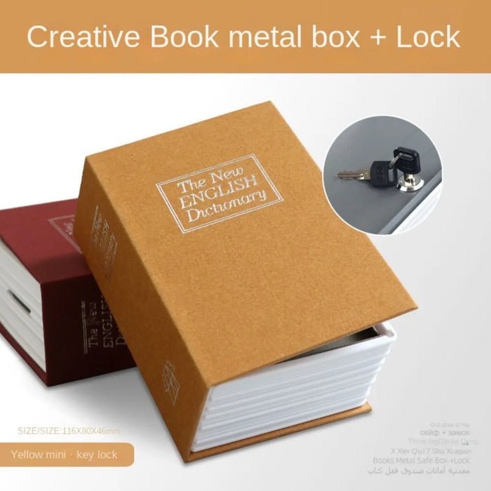 Dictionary Hollow Book Safe Diversion Secret Stash Booksafe Lock & Key Piggy Bank Home Hide Jewelry