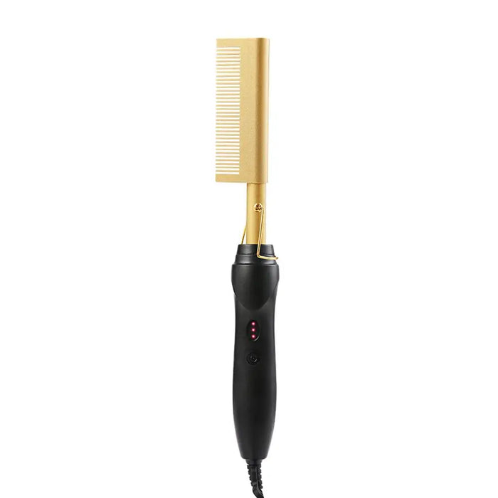 2 In 1 Electric Hot Heating Comb Hair Straightener Tool Iron Hair Hair Straightening Brush Wet Dry Styling Curler V7S0