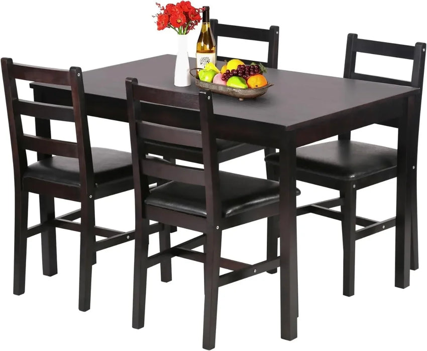 Kitchen Table and Chairs for 4 Dining Room Table Set,Wood Elegant Kitchen Sets for Small Space