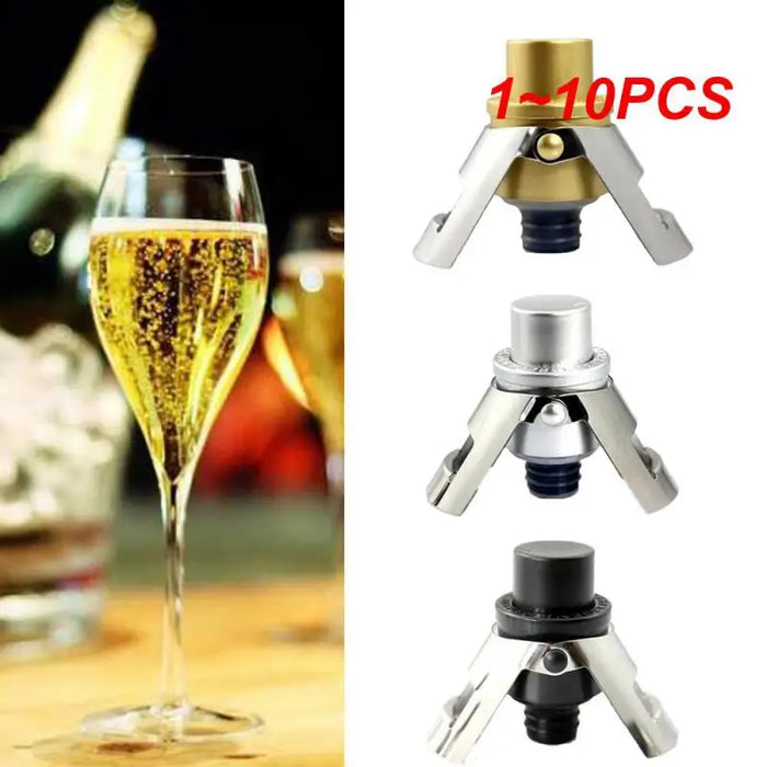 1~10PCS Kitchen Sealing Bottle Wine Beer Bottle Cork Plug Stainless Steel Champagne Sparkling Stopper Wine Bottle Stopper