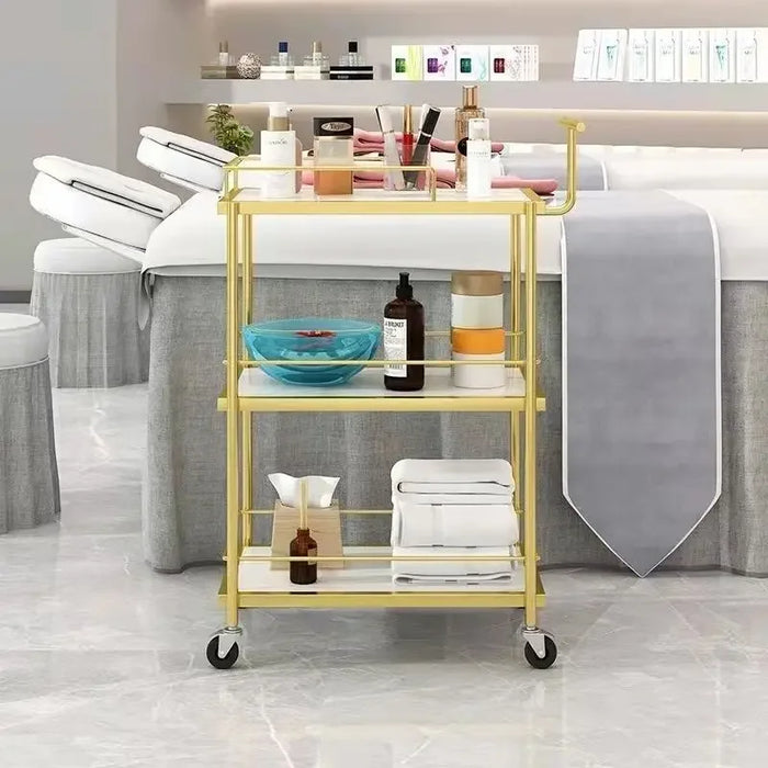 Kitchen Islands Trolleys Luxury Beauty Salon Trolley Small Cart for Storing Eyelashes Nails Skincare Products Kitchen Bar Carts