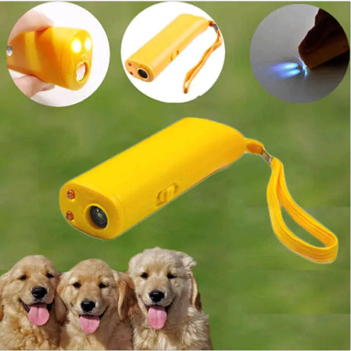 New Pet Dog Repeller Anti Barking Stop Bark Training Device Trainer LED Ultrasonic 3 in 1 Ultrasonic Without Battery