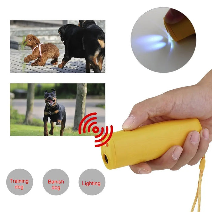 3 in 1 et Dog Repeller Anti Barking Device Ultrasonic Dog Repeller Stop Bark Control Training Supplies With LED Flashlight