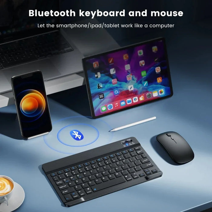 Mini Wireless Keyboard Bluetooth-compatible Keyboard For ipad Phone Tablet Portable Keyboard Mouse For Samsung Xiaomi Android