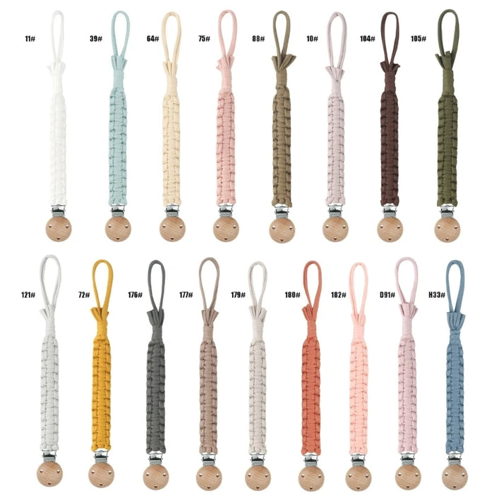 Cotton Pacifier Clips Chain Baby Nursing Nipple Holder Leash Strap Eco-friendly