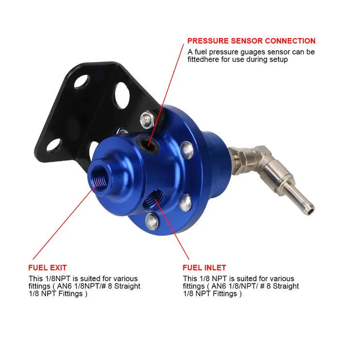 Adjustable Fuel Pressure Regulator with Gauge Kit 7 Colors Aluminum Vehicle Refitting Fuel Supercharger