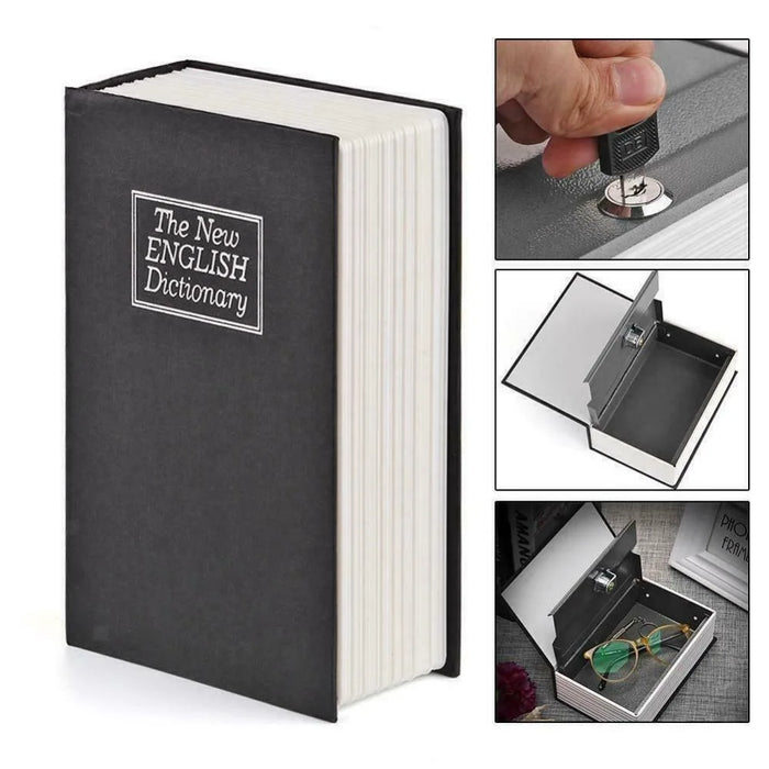 Dictionary Hollow Book Safe Diversion Secret Stash Booksafe Lock & Key Piggy Bank Home Hide Jewelry