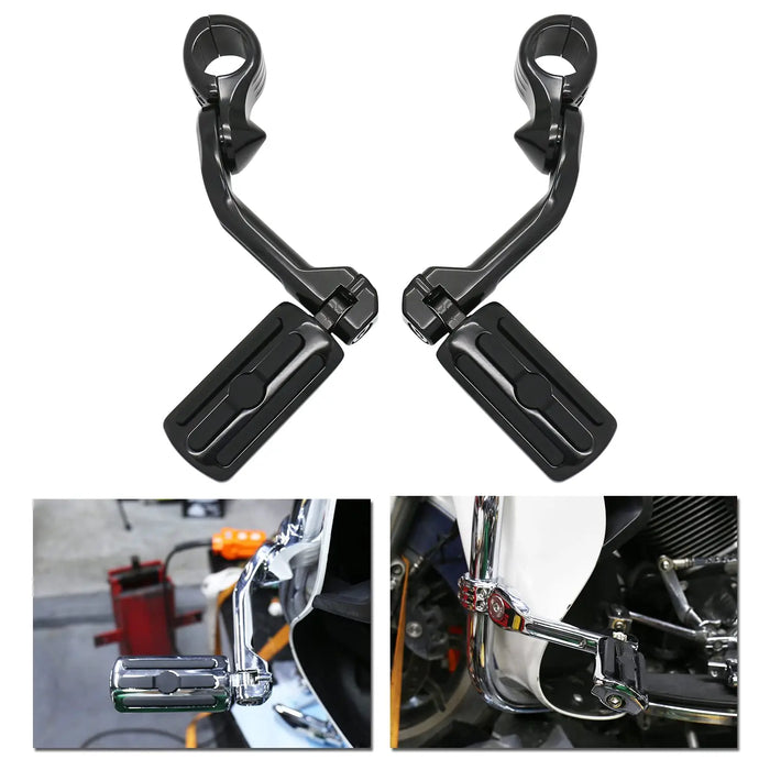 1 1/4" 32mm Motorcycle Foot Rest Highway Engine Guard Foot Pegs Mount For Harley Electra Glide Ultra Classic FLHTCU Sportster