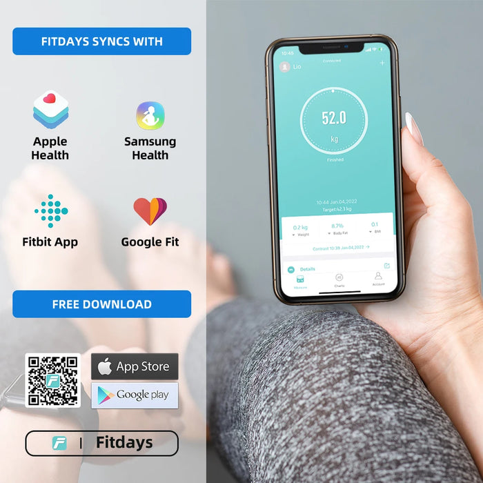 Digital Bathroom Scale for Body Weight and Composition Health Analyzer with Smart Bluetooth APP to Monitor Body Fat, BMI, Muscle