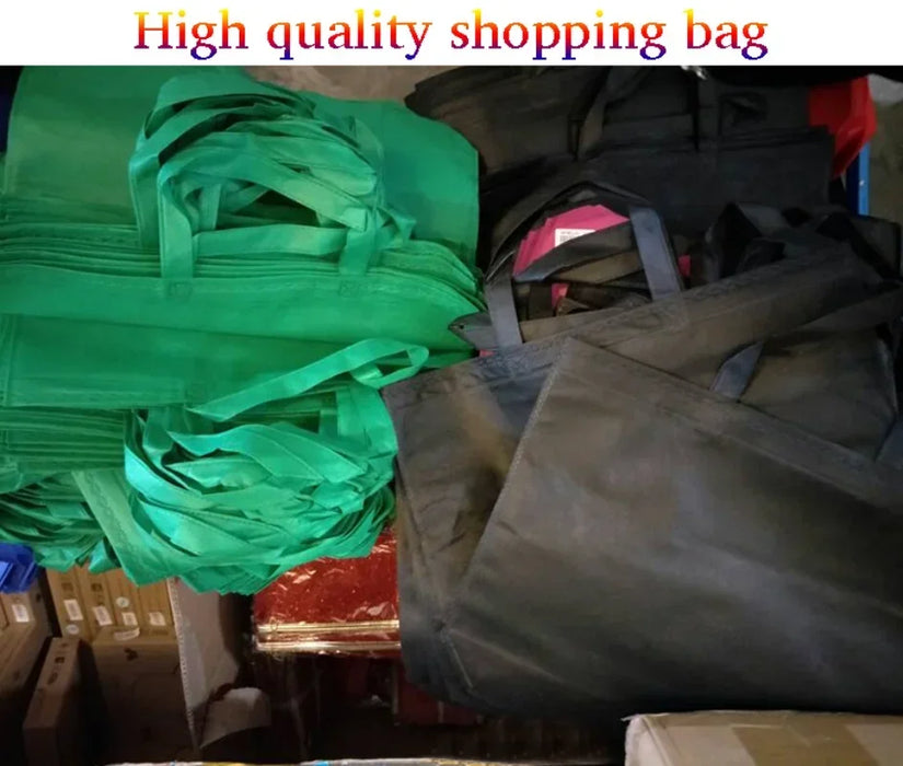 Women Foldable Shopping Bag Reusable Eco Large Handbag Fabric Non-woven Shoulder Bags Tote Grocery Tote Bags Pouch