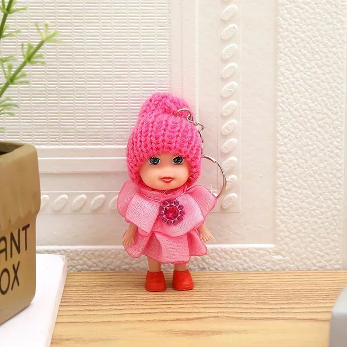 1PC 8cm Mini Doll Kids Toys Soft Interactive Baby Toy for Girl Small Reborn Doll Cute Keychain Pendant Fashion Plush Stuffed Toy