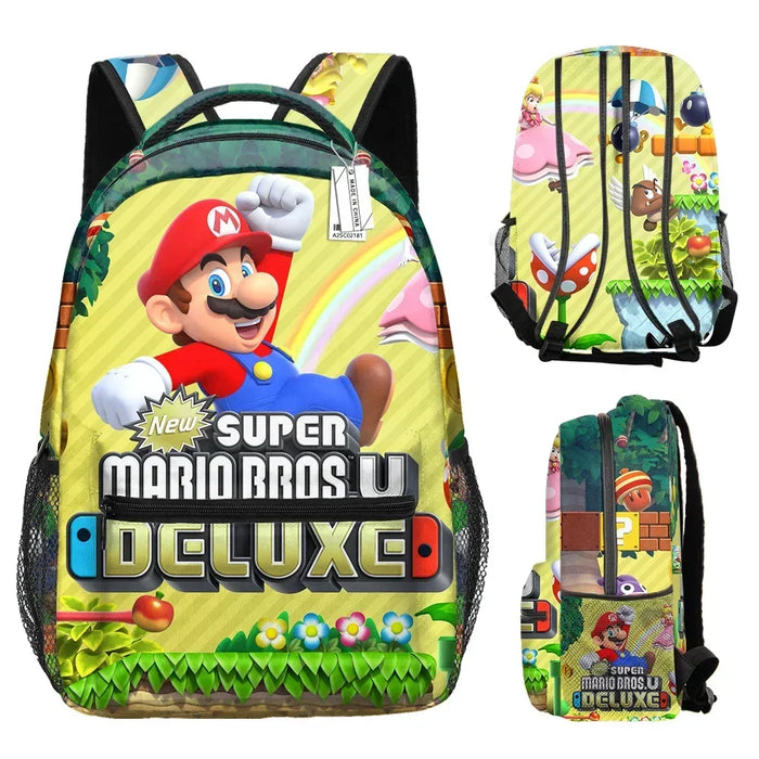 Marioed Super Mario Large Capacity School Bag Fully Printed Fashion Backpack  Backpack Birthday Gift Mochila