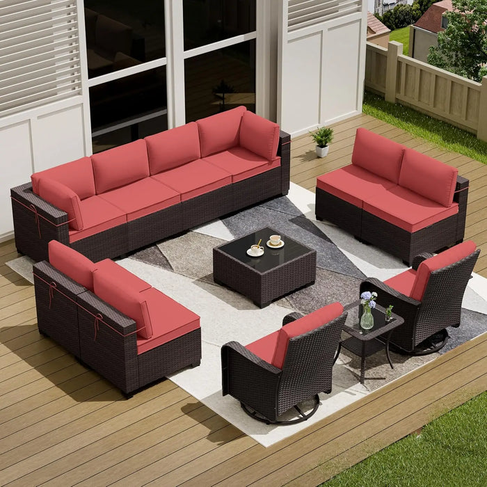 Outdoor Patio Furniture Set,  Outdoor Furniture All Weather Patio Sectional Sofa  Modular Conversation Sets/Deep Seat Sofa