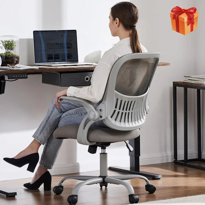 Office Computer Desk Chair, Ergonomic Mid-Back Mesh Rolling Work Swivel Task Chairs with Wheels, Comfortable Lumbar Suppor