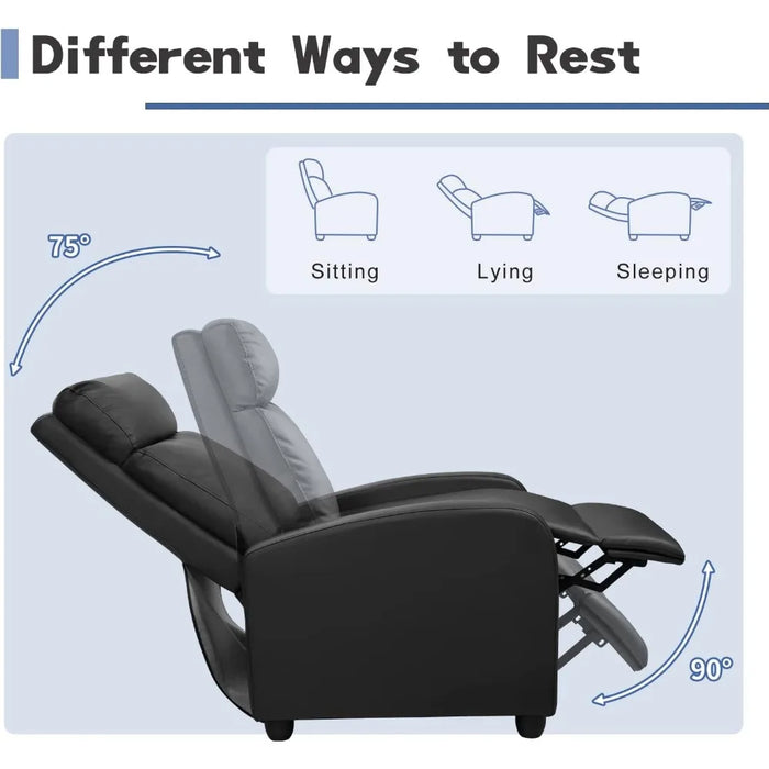 Massage Recliner Chair for Living Room Adjustable PU Leather Reclining Chair Home Theater Seating Modern Winback Single Sofa