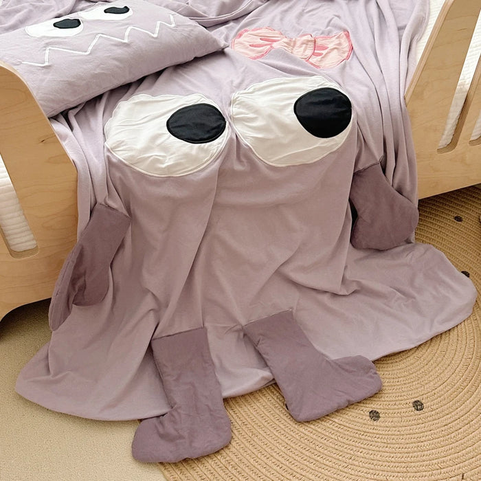 Cute Cartoon Bedding Set Cotton Duvet Cover Pillowcase Single Baby Kindergarten Boys and Girls 120x150cm Soft Anime Bedding Set