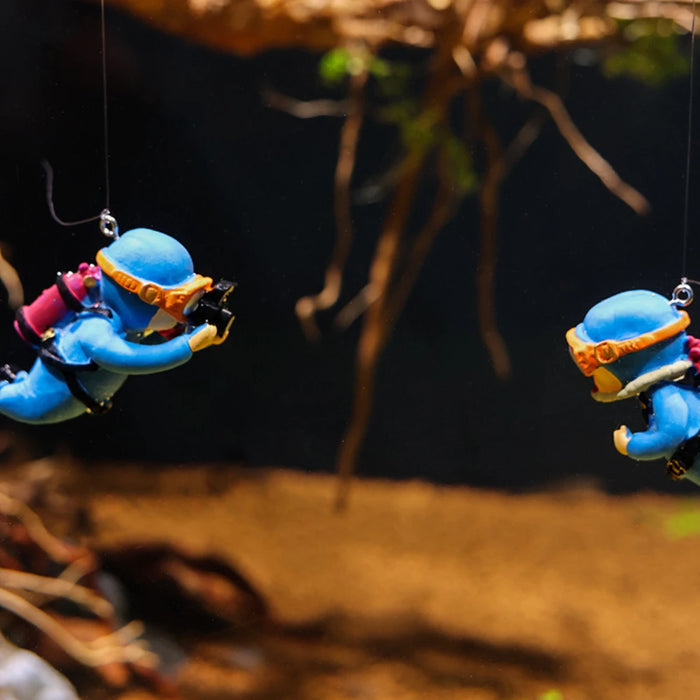 Fish Aquarium Diver Ornaments Mini Diver Simulated Floating Frogman Kawaii Miniature Figures For Fish Tank Scene Decorations