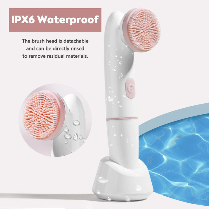 Electric Facial Cleanser Waterproof Vibrating Face Cleaning Brush 2 Speed Face Deep Washing Massaging Device Battery Powered