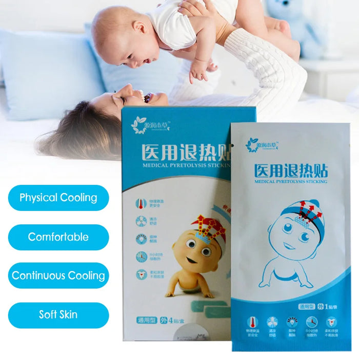 Baby Heat Cooling Sheets Cool Stickers Cooling Gel For Children And Adults Physical Cooling Ice Cool Patch Kids Health Care Tool