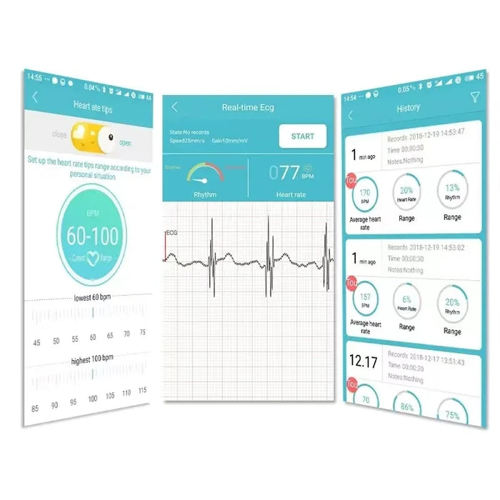 Portable Mini 24H Wireless ECG/IHB/EKG Monitor Machine 30s Real-time heart Support With 10PC Electrode For Android Health care