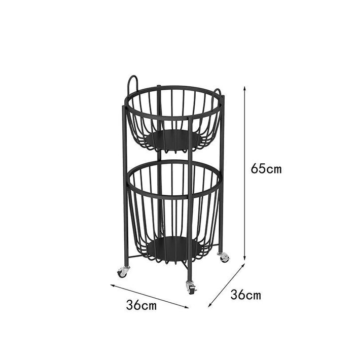 Kitchen Islands Trolleys 2-layer Dirty Laundry Basket with Wheels Household Rack Bathroom Movable Storage Utility Cart Kitchen