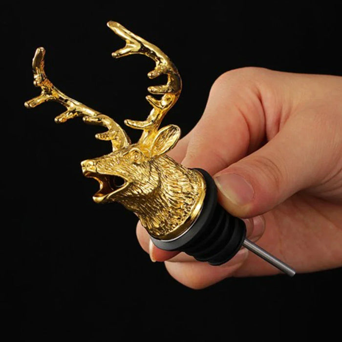 Wine Pourer Alloy Deer Elk Wine Stopper Cocktails Beer Whiskey  Dispenser Bar Accessories