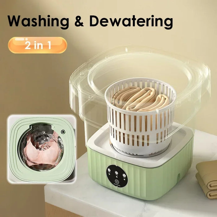 11L Portable Mini Washing Machine For Clothes Socks Underwear Folding Cleaning Washer Large Capacity Clothes Spin Dryer Bucket