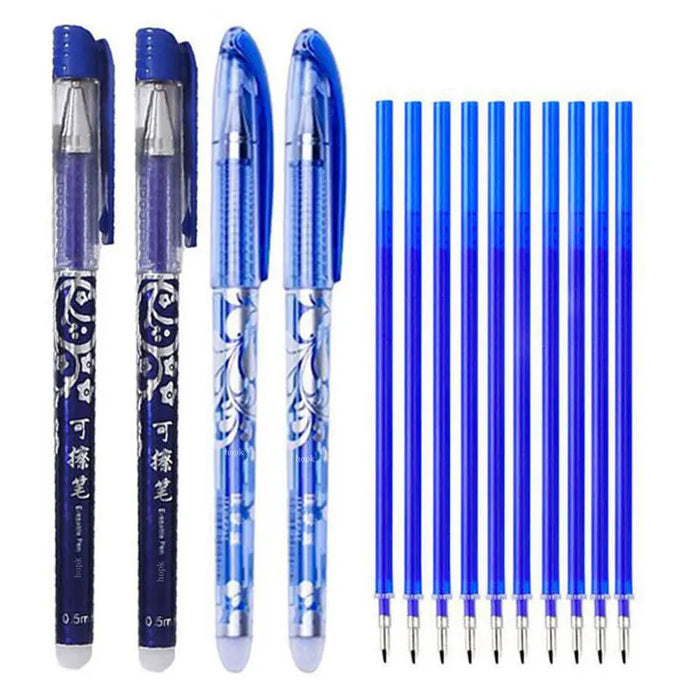 Erasable Pens Gel Pen Set Cute Gel Pens Refills Rod School Writing Stationery for Notebook Scholl Supplies Washable Handle