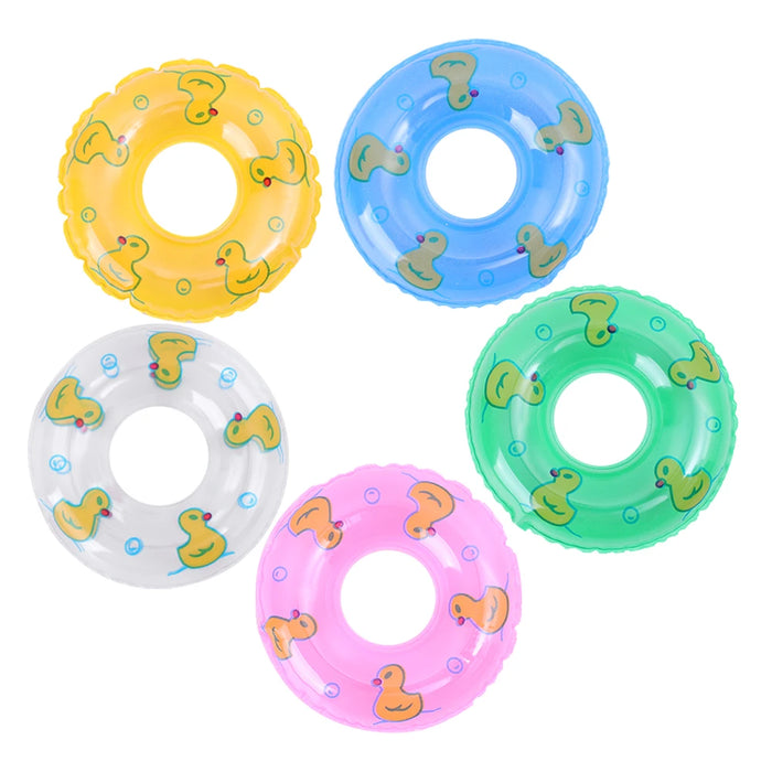 2/4/6/10Pcs Kids Mini Swim Ring Bath Toy Summer Fun Swimming Pool Float Ring Toys for Rubber Ducks Dolls Inflatable Bath Toy