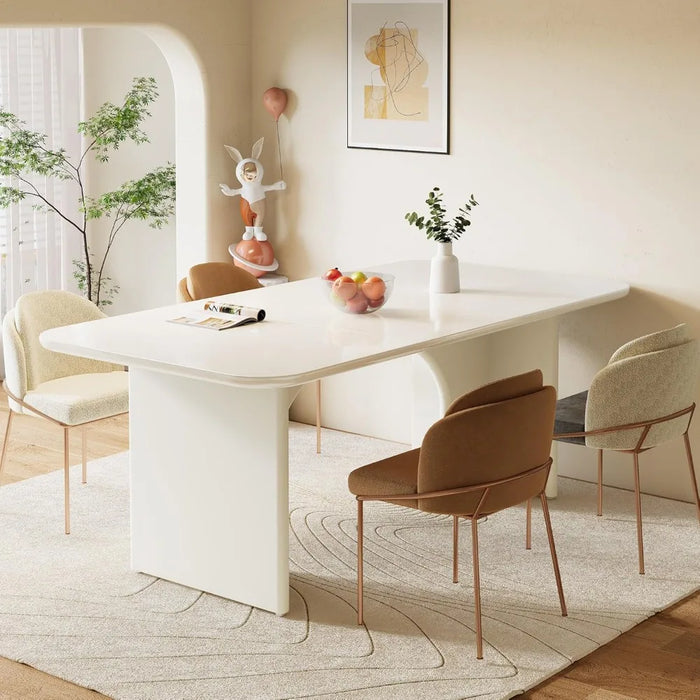 Modern Dining Table, Rectangle Kitchen Table with Arch Design Legs