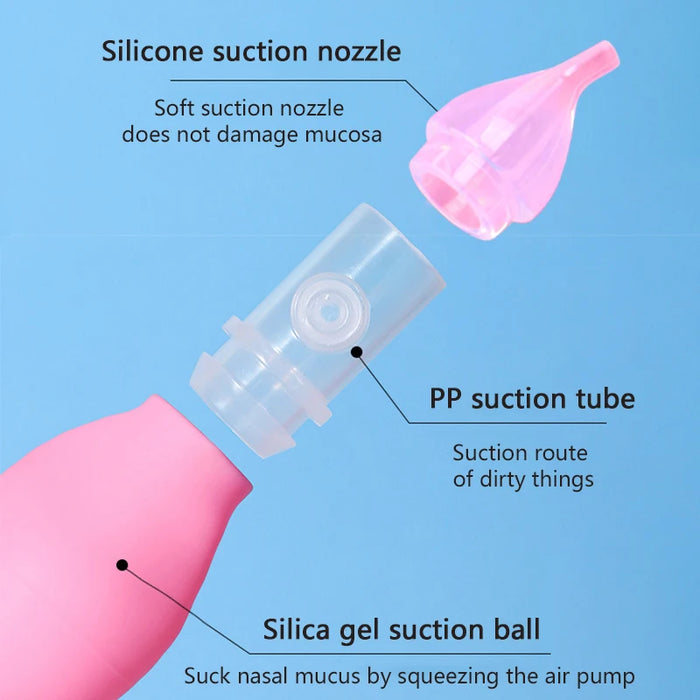 Silicone Baby Nasal Aspirator Safety Baby Nose Cleaner Infant Nasal Wash Sucker Tool Snot Clean Baby Health Care Baby Accessorie