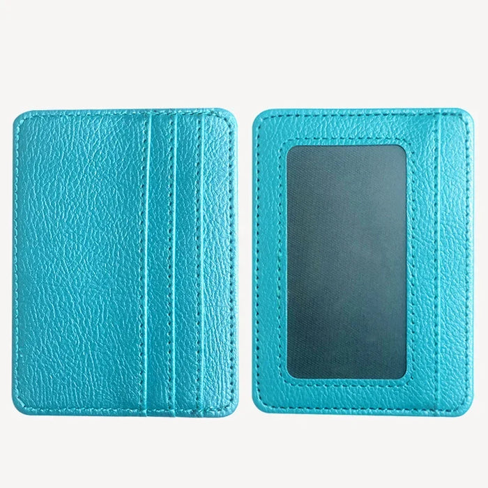 Slim Thin Men's Business Small ID Card Case Man Purse PU Leather Bank Credit Card Holder Mini Wallet 5 Card Slots Cardholder