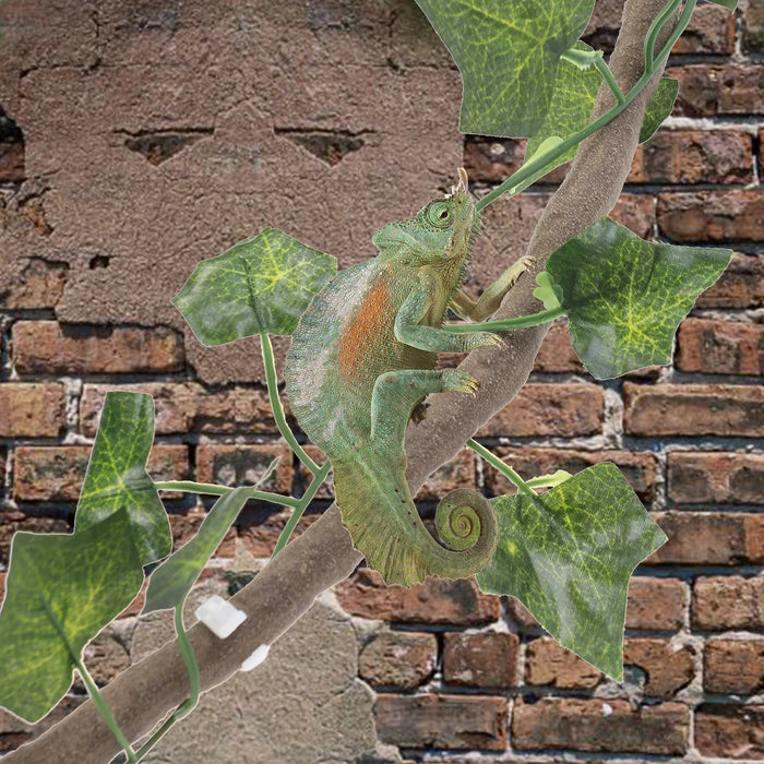 Reptile Vines Flexible Reptile Leaves with Suction Cup Jungle Climber Long Vines Habitat Decor for Climbing Lizards Gecko Snakes